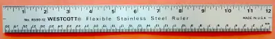 Règle stainless steel Westcott mesures sur 2 côtés 12" et 30 cm, View more