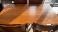 Wood table and four chairs