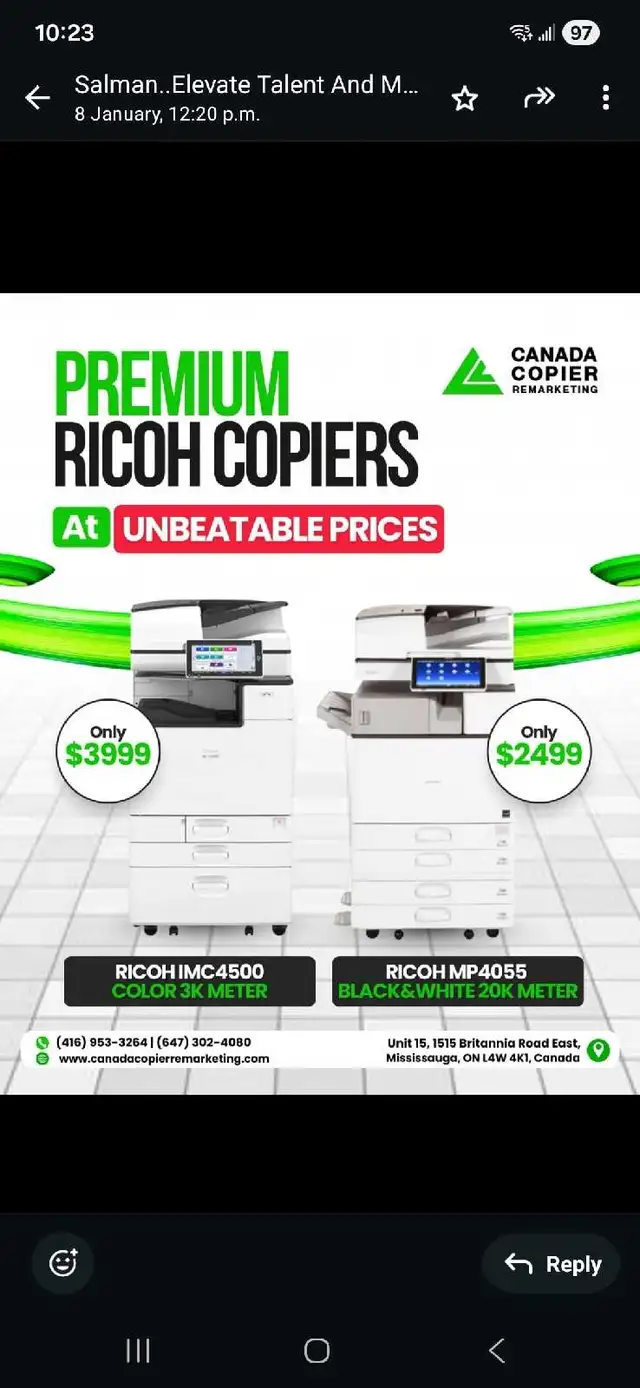 Ricoh Copiers in Printers, Scanners & Fax in Mississauga / Peel Region - Image 2