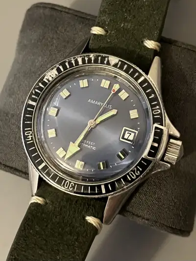 Up for sale is a very cool Amaryllis (Yema) Superman vintage diver watch! Model number 24.11.17 This...