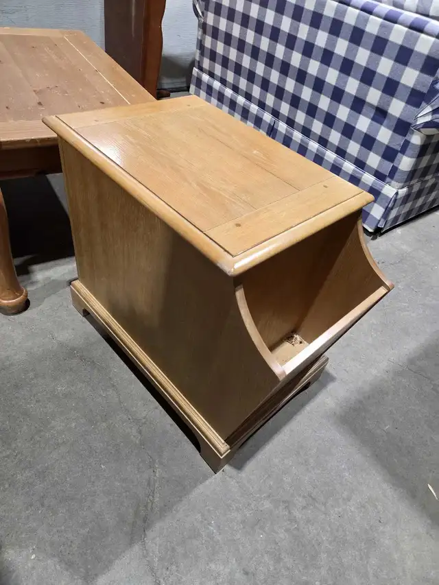 Wood Side Table with Magazine Rack in Other Tables in Calgary - Image 3