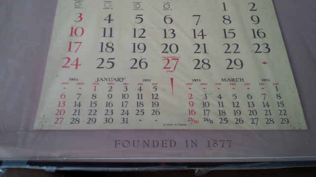Old Calendar, British Mortgage and Trust Corporation of Ontario in Arts & Collectibles in Stratford - Image 4
