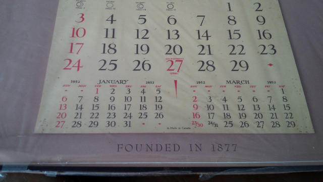 Old Calendar, British Mortgage and Trust Corporation of Ontario in Arts & Collectibles in Stratford - Image 4