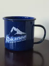 Set of 12“Kokanee Glacier Beer” Dark Blue Enamel Coffee Mug/Cup.