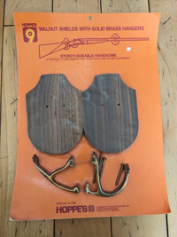 Brandnew walnut shields with brass hanger for wall decorations