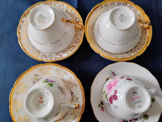 Lot de 4 tasses et soucoupes porcelaine fine in Patio & Garden Furniture in Longueuil / South Shore - Image 3