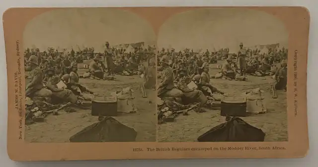 1900Boer War Battle of Modder River British Regulars Stereoview in Arts & Collectibles in North Bay - Image 2
