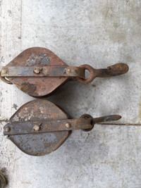 2 Vintage Steel Double Pulleys $75 Each