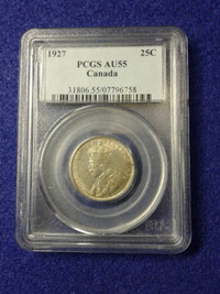 1927  25 cents  P.C.G.S.    AU-55