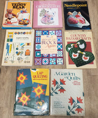 Assorted Knitting, Sewing, Needlepoint, Craft Books