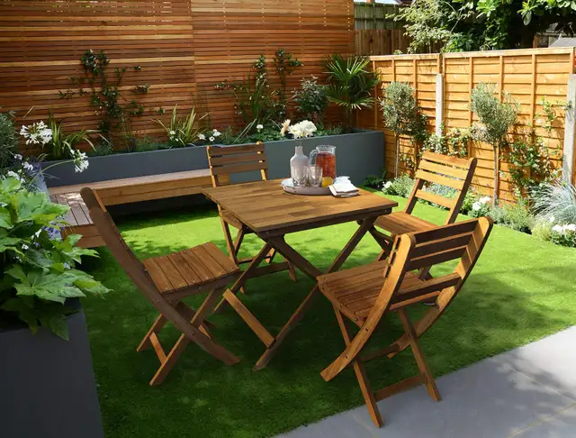 New Sydney Wood Folding Patio Table- (Golden & Espresso) in Other Tables in City of Toronto - Image 6