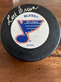 Carl Brewer Signed Puck (Rare)