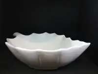 Large White Leaf Shaped Porcelain Serving Dish, Ceramic Bowl