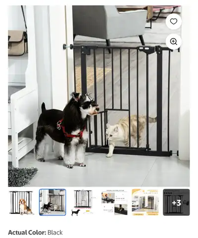 Keep pets away from specific places easily with this puppy gate from PawHut. It's made from solid st...