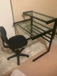 Glass Desk and Chair
