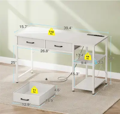 Desk / White/  Brand New in Box, View more