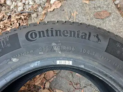 2 x continentals winter tires 215/70 r16 200$ for both Used for 1 season only Pickup ONLY Message me...