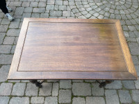 Solid wood antique table with hidden extenders