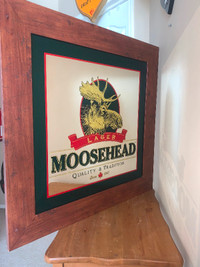 Huge Vintage Moosehead beer bar mirror sign excellent condition