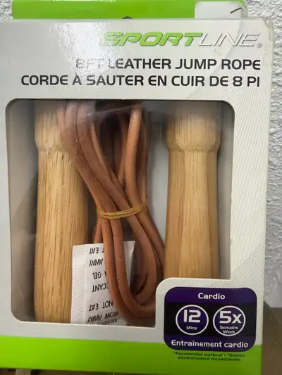 SEALED Brand New 8 ft leather Jump Rope, View more