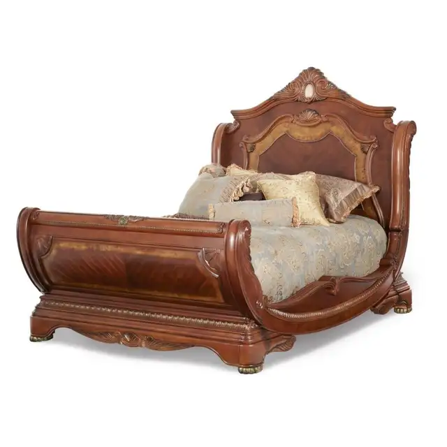 REDUCED Micheal Amini King Sleigh  Bedframe & Armoire in Beds & Mattresses in Campbell River - Image 2