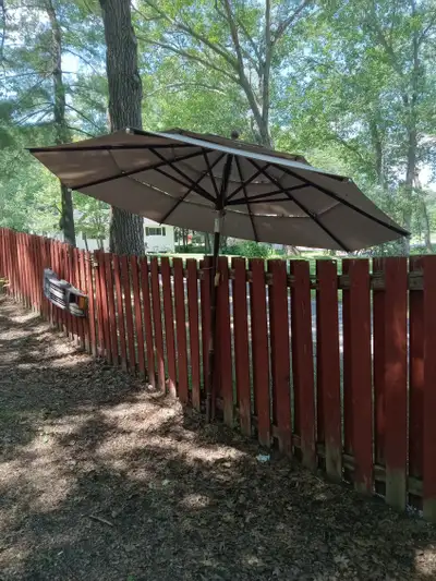 Large Offset Patio Umbrella – Good Condition, View more