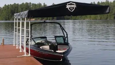 Protect your boat from the elements. Canopy size is 12' x 20' Other sizes available. Visit : www.boa...