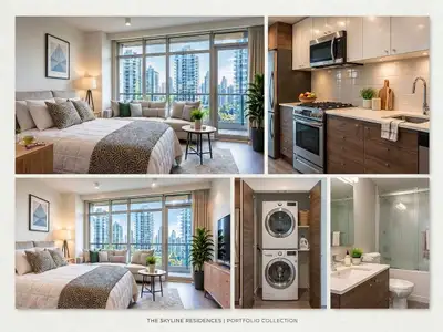 This stunning studio apartment at 1225 Richards Street offers 414 square feet of modern living space...