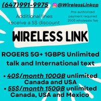 40$/month 100GB 5G+ 1GBPS Exclusive SALE!!!