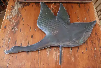 Hi. I have a vintage goose weathervane for sale. The weathervane is made of copper and shows wear an...