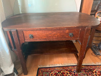 Antique solid oak library desk