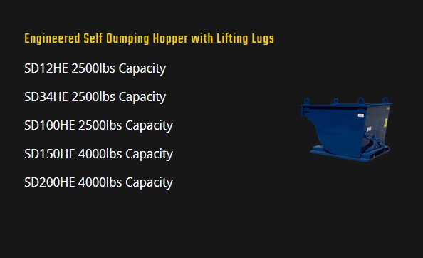 CRANE LIFT HOPPER BINS, SELF DUMPING HOPPER WITH LIFTING HOOKS. in Other in City of Toronto