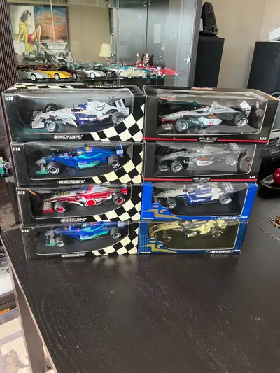 Minichamps F1 diecast 1:18 scale model cars. Price is $150 each