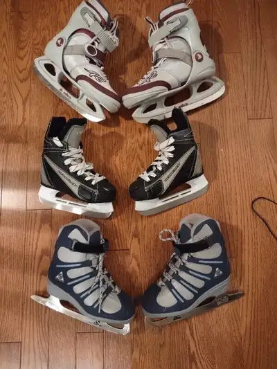 3 pairs skates- girls boys, View more