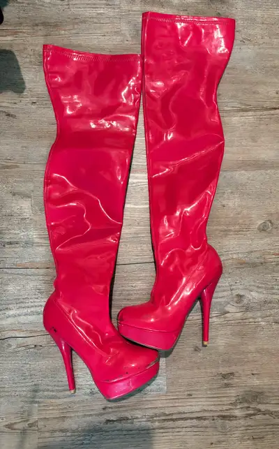 Thigh High Stiletto Boots Size 6, View more