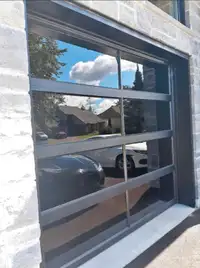 Porte de garage vitrée verre teinté - garage door tinted glass 