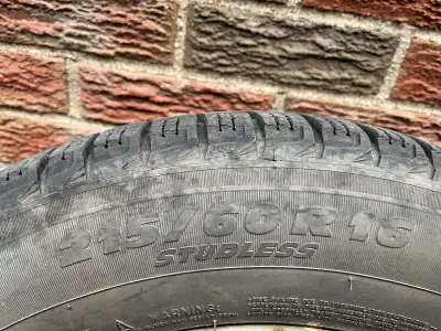 Set of 4 winter tires, 215/60R16 Grab them quick before the snow comes back!