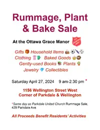 Ottawa Grace Manor Rummage, Plant & Bake Sale