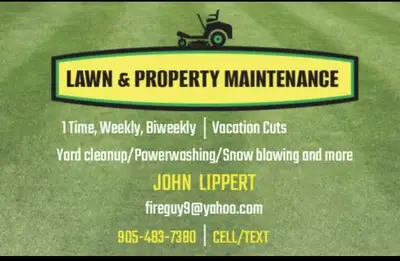 Lawn cutting services Oakville Burlington and area, View more