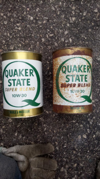 VINTAGE OIL CANS, QUAKER STATE SUPER BLEND