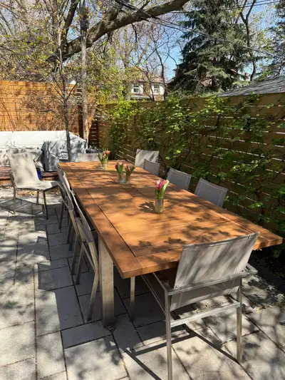 Luxury Extendable Teak Outdoor Dining Set – Seats 10 – Custom Co, View more
