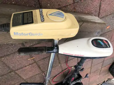 two trolling motors for parts or fix worked when last used couple of years ago cant power up now