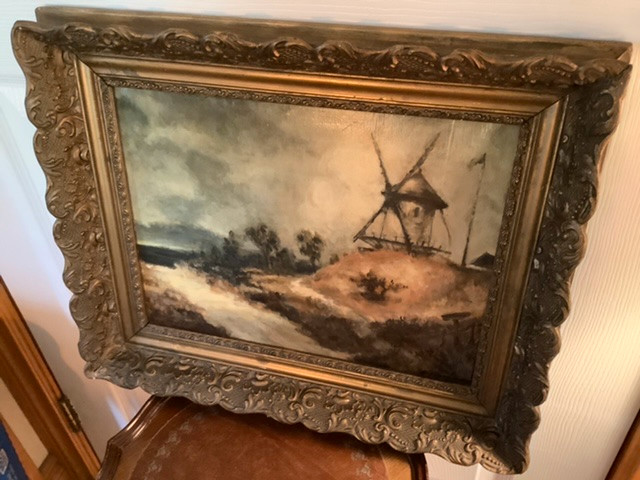 19th Century Dutch School Oil Landscape on Canvas by G. Smith dans Art et objets de collection  à Belleville