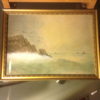Antiques Watercolor Painting signed K. Greenwood c1915.