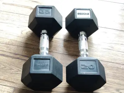 20lbs Pair Brand Rubber Hex Dumbbells, View more
