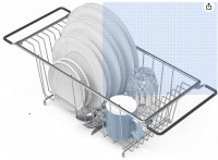 Over Sink Counter Top Dish Drainer Drying Rack