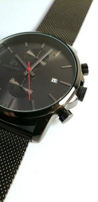  Classic black analog chrono watch/ mens watch/ dress watch 