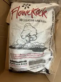 One Brand New Bag of Black Decorative Lava Rock