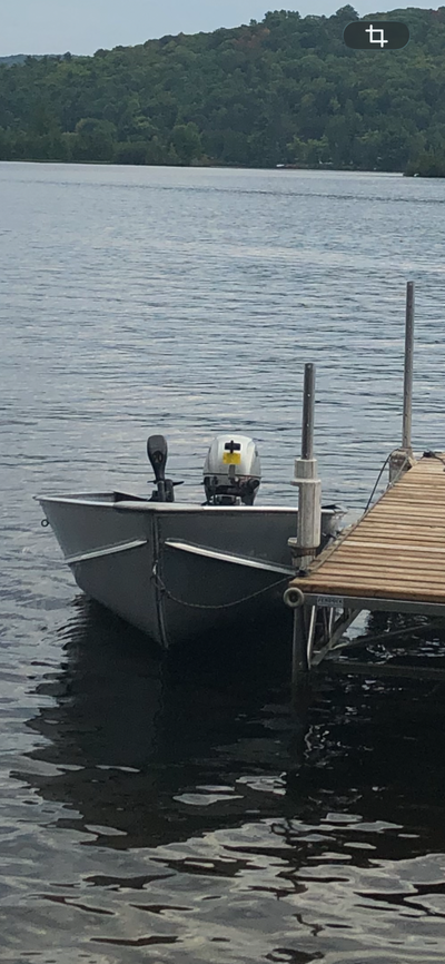 2012 Lund 12’ fishing boat 60” wide and deep with 2012 Honda 9.9 4 stroke electric start and 2013 Ka...