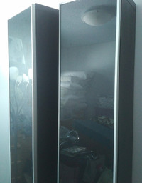 Ikea BESTA Cabinets -Black-Brown w/Glass Doors